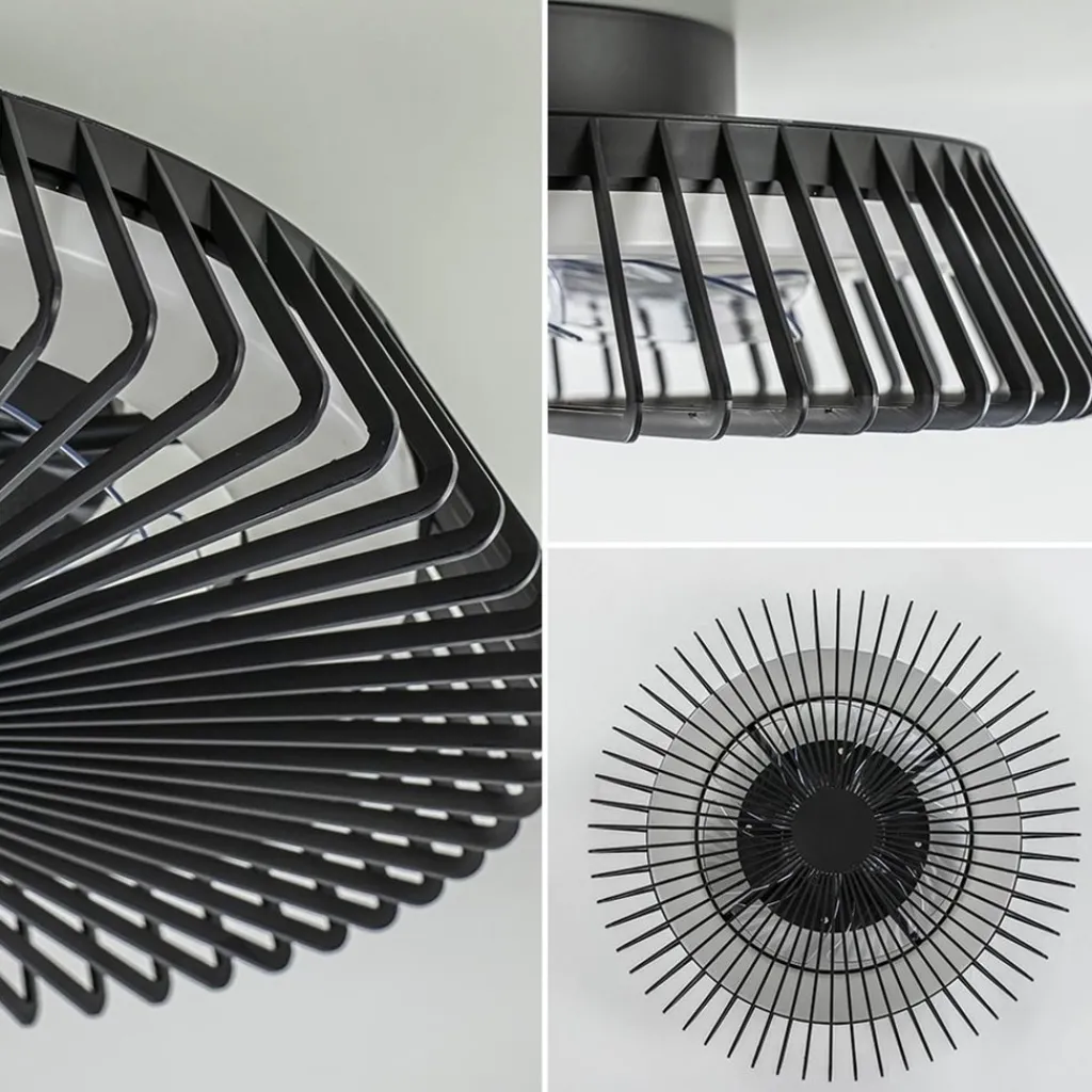 Straluma Ventilator Himalaya zwart remote+app CCT> Plafondlampen|Plafondventilatoren met lamp