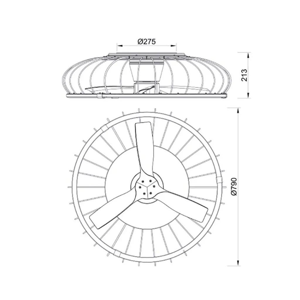 Straluma Ventilator Nature hout/zwart remote/app> Plafondlampen|Plafondventilatoren met lamp