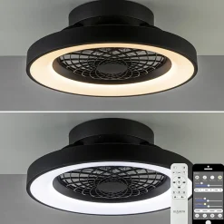 Straluma Ventilator Tibet Mini zwart + remote cct> Plafondlampen|Plafondventilatoren met lamp