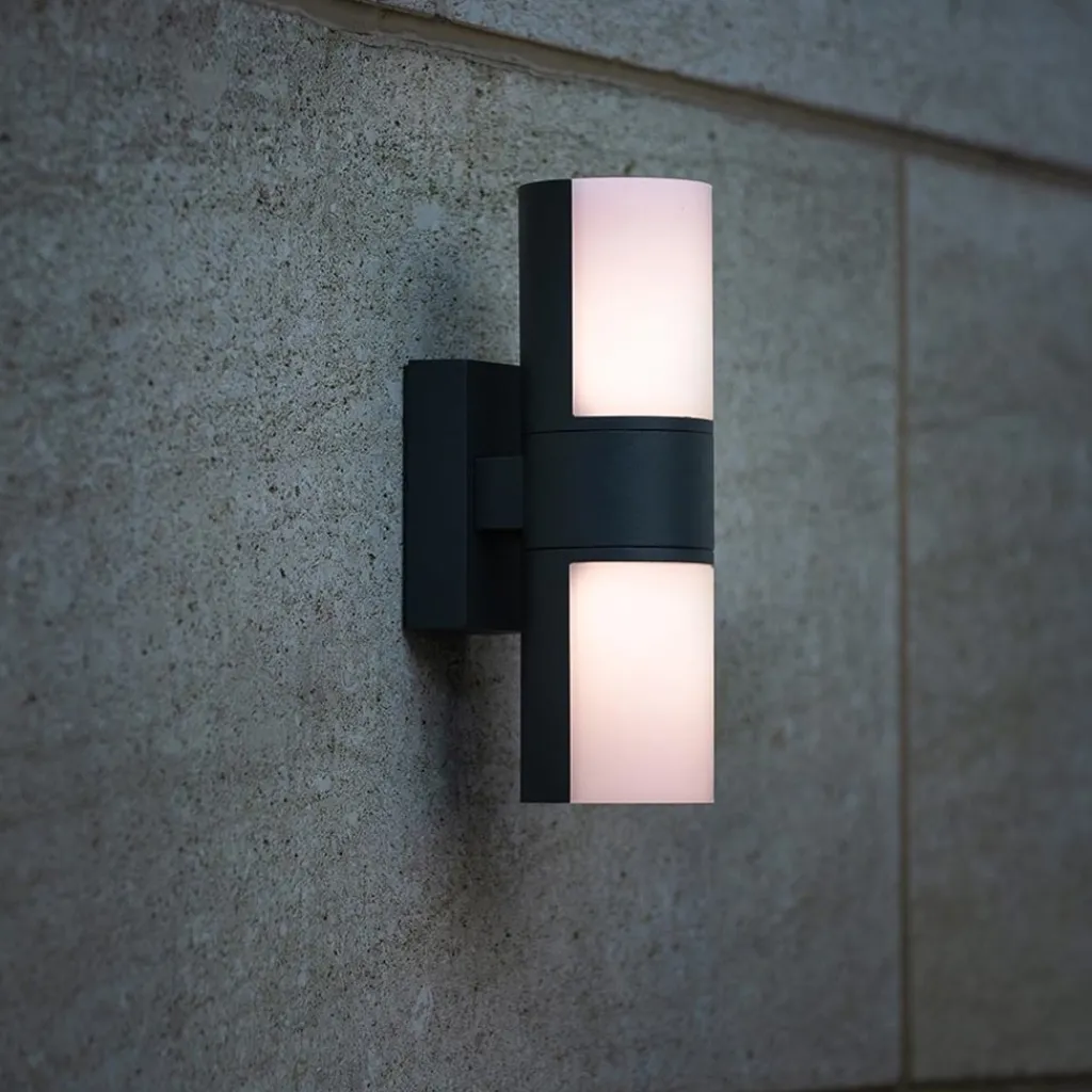 Straluma Verstelbare LED buitenlamp 2-lichts cilinder donker grijs> Wandlampen|Buitenlampen