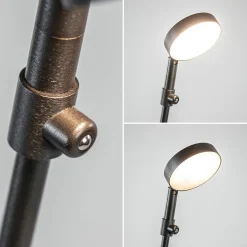 Straluma Verstelbare LED leeslamp zwart geborsteld staal dim-to-warm><noscript><img width=