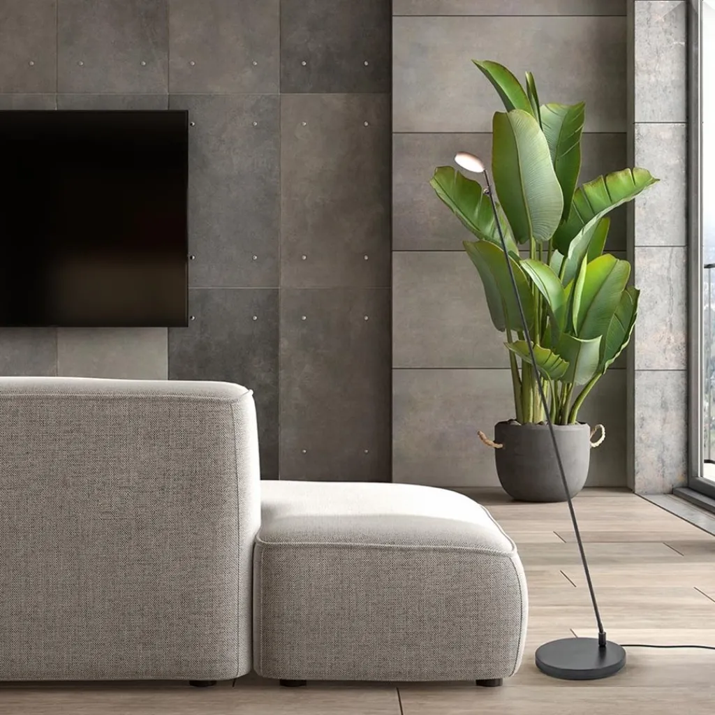 Straluma Verstelbare LED leeslamp zwart geborsteld staal dim-to-warm> Vloerlampen|Leeslampen