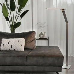 Straluma Verstelbare LED vloerlamp geborsteld staal dimbaar></noscript> Vloerlampen|Woonkamerlampen