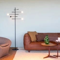 Straluma Verstelbare 5-lichts LED vloerlamp zwart dimbaar></noscript> Vloerlampen|LED Vloerlampen