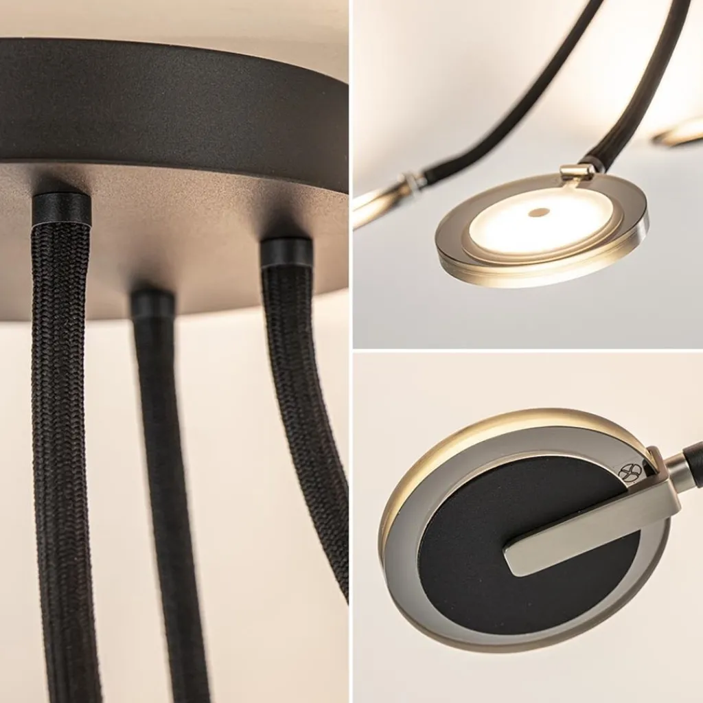 Straluma Verstelbare 5-lichts plafondlamp LED met smoke glas> Plafondlampen|LED Plafondlampen