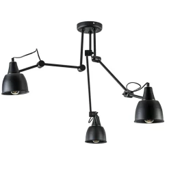 Straluma Verstelbare 3-lichts plafondlamp met zwarte kappen> Plafondlampen|Industriële Verlichting