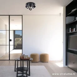 Straluma Verstelbare opbouwspot zwart 3-lichts><noscript><img width=