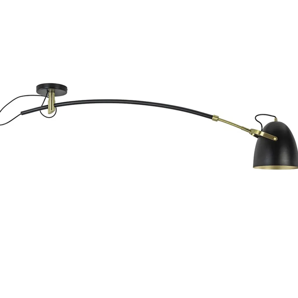 Straluma Verstelbare plafondlamp mat zwart met goud> Booglampen|Eetkamerverlichting