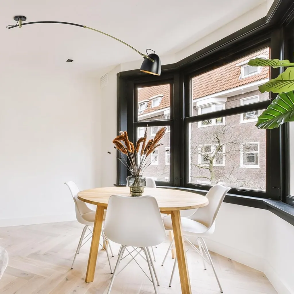 Straluma Verstelbare plafondlamp mat zwart met goud> Booglampen|Eetkamerverlichting