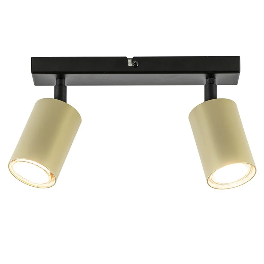 Straluma Verstelbare plafondspot GU10 zwart met goud> Plafondlampen|Opbouwspots