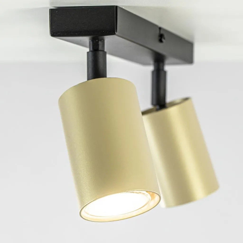 Straluma Verstelbare plafondspot GU10 zwart met goud> Plafondlampen|Opbouwspots