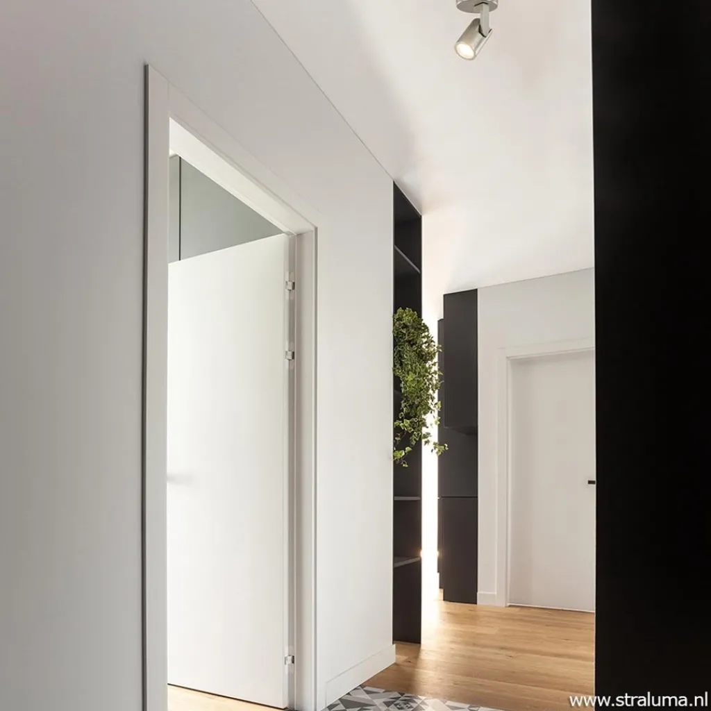 Straluma Verstelbare plafondspot metaal mat nikkel> Opbouwspots|Woonkamerlampen