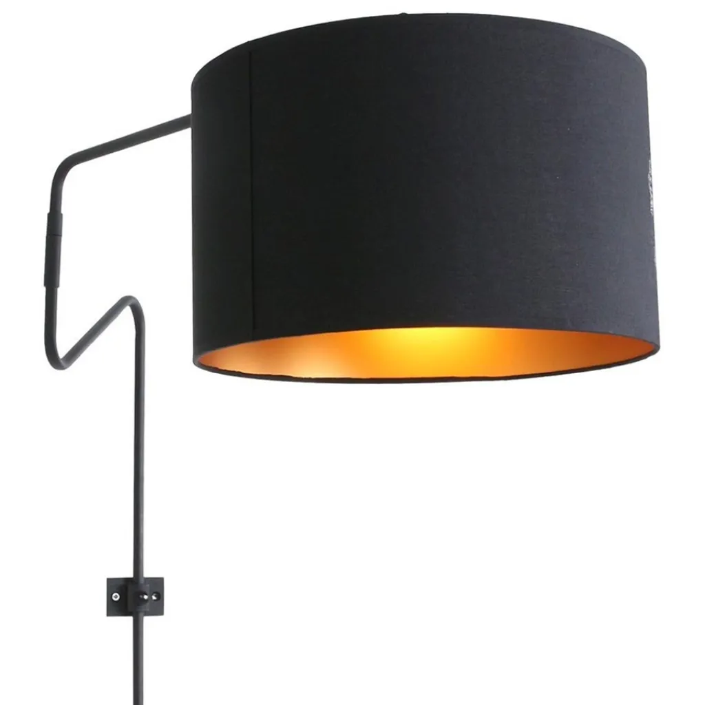Straluma Verstelbare wandlamp met zwart/gouden kap> Wandlampen|Schemerlampen