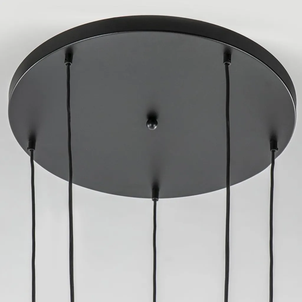 Straluma Videlamp Bella 5L rond zwart/brons+smoke> Videverlichting|Pendel Lampen