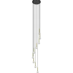 Straluma Videlamp Globe 9L rond zwart/goud/wit> Hanglampen|Videverlichting