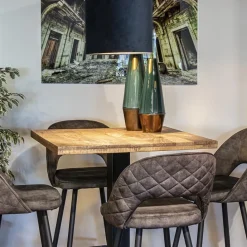 Straluma Vierkante bartafel mangohout 80x80 cm met zwarte poot></noscript> Bartafels