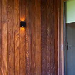 Straluma Vierkante LED buitenlamp wand zwart up+down></noscript> Buitenlampen