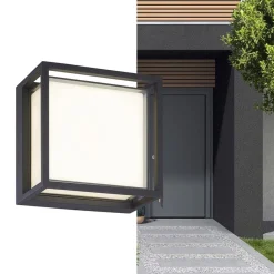 Straluma Vierkante LED wandlamp buiten IP65 antraciet><noscript><img width=