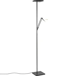 Straluma Vierkante uplighter zwart met verstelbare leesarm> Vloerlampen|Leeslampen