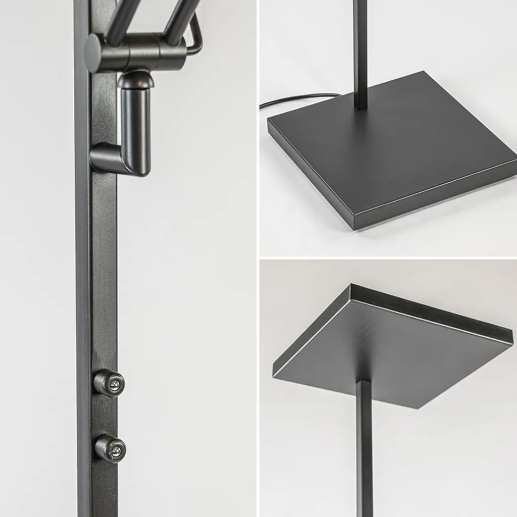 Straluma Vierkante uplighter zwart met verstelbare leesarm> Vloerlampen|Leeslampen