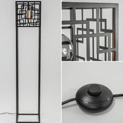 Straluma Vierkante vloerlamp mat zwart metaal><noscript><img width=