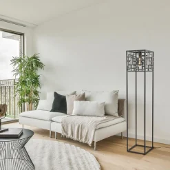 Straluma Vierkante vloerlamp mat zwart metaal><noscript><img width=