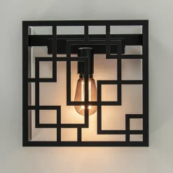 Straluma Vierkante wandlamp zwart metaal><noscript><img width=