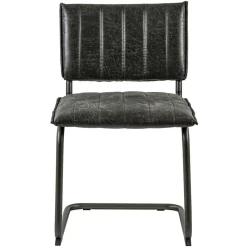 Straluma Vintage eetkamerstoel dark grey met gunmetal frame> Eetkamerstoelen