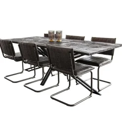 Straluma Vintage eetkamerstoel dark grey met gunmetal frame></noscript> Eetkamerstoelen