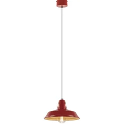 Straluma Vintage hanglamp rood met wit en zwart snoer> Woonkamerlampen|Tienerkamerlampen