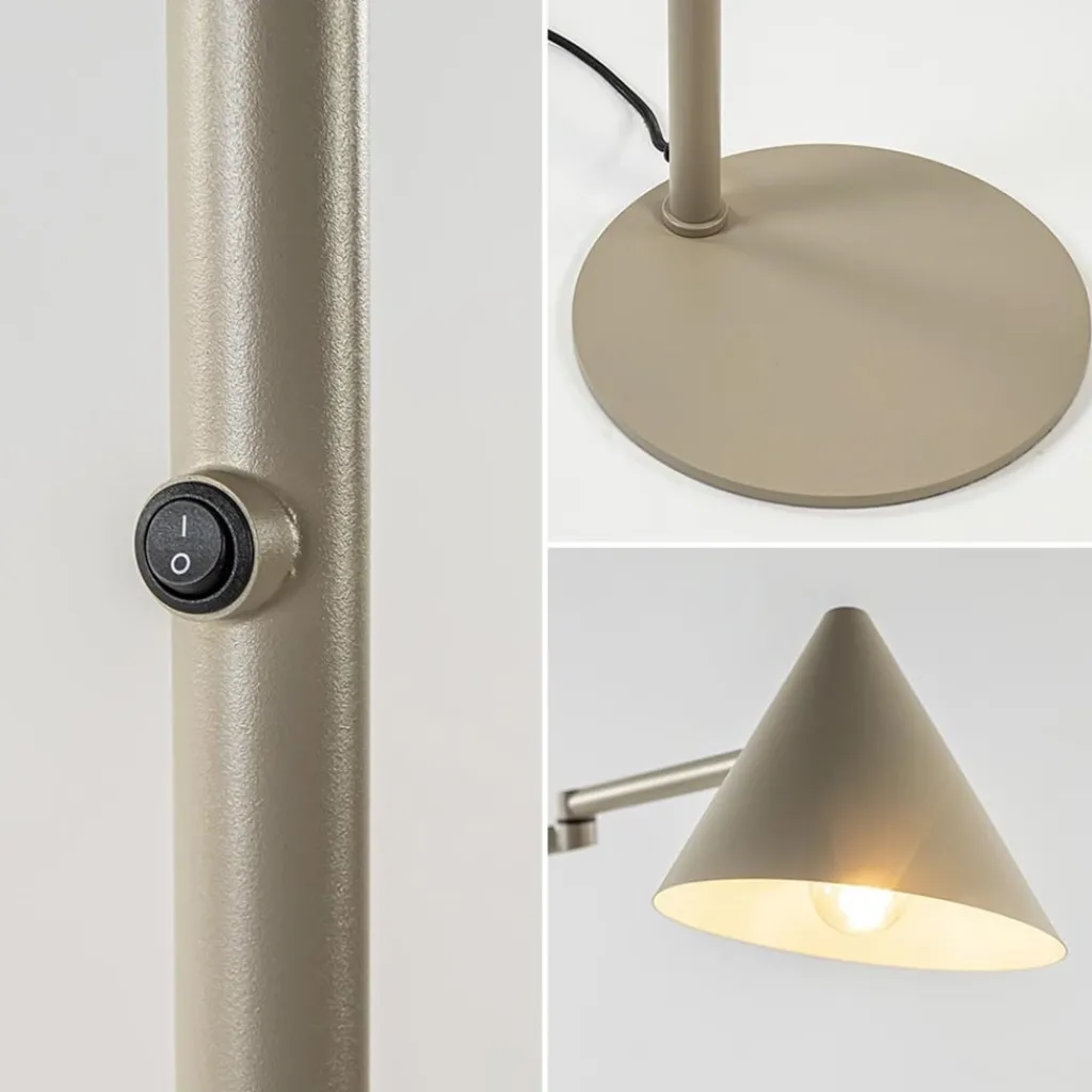 Straluma Vintage vloerlamp verstelbaar zandkleurig> Vloerlampen|Retro Verlichting