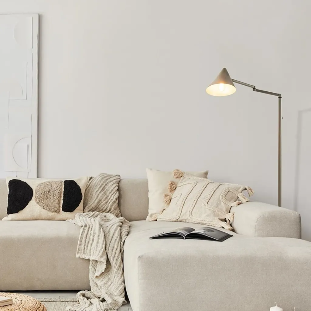 Straluma Vintage vloerlamp verstelbaar zandkleurig> Vloerlampen|Retro Verlichting