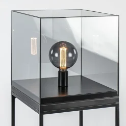 Straluma Vloerlamp Askjer kubus zwart/smoke glas></noscript> Light and Living|Halverlichting