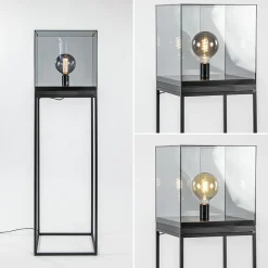 Straluma Vloerlamp Askjer kubus zwart/smoke glas></noscript> Light and Living|Halverlichting