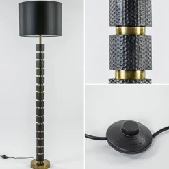 Straluma Vloerlamp Azoyu zwart/brons exclusief kap><noscript><img width=