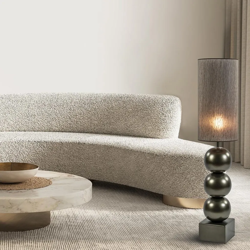 Straluma Vloerlamp bruin met cilinder kap bruin> Vloerlampen|Schemerlampen