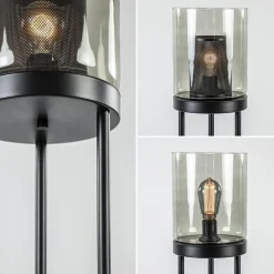 Straluma Vloerlamp cilinder mat zwart met smoke glazen kap></noscript> Vloerlampen|Industriële Verlichting