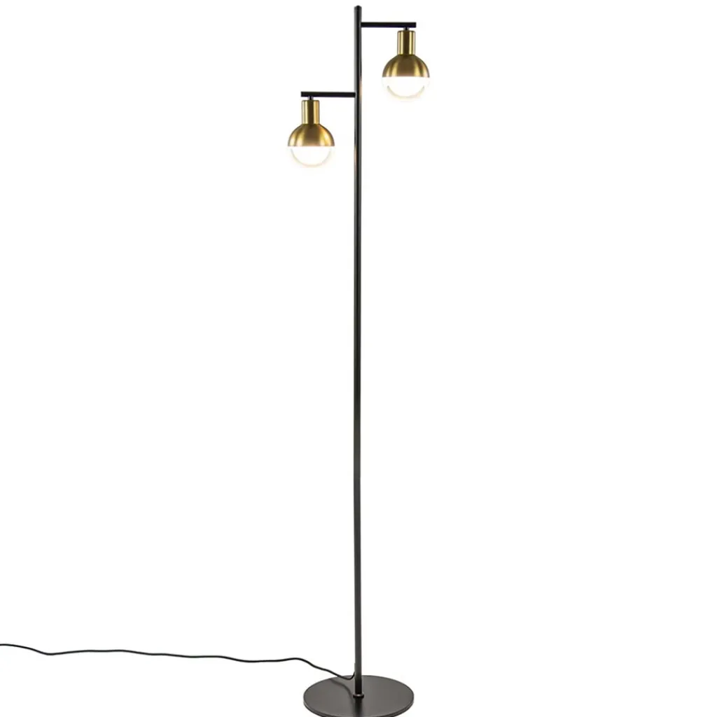 Straluma Vloerlamp Drop 2 zwart/matgoud> Vloerlampen|Retro Verlichting