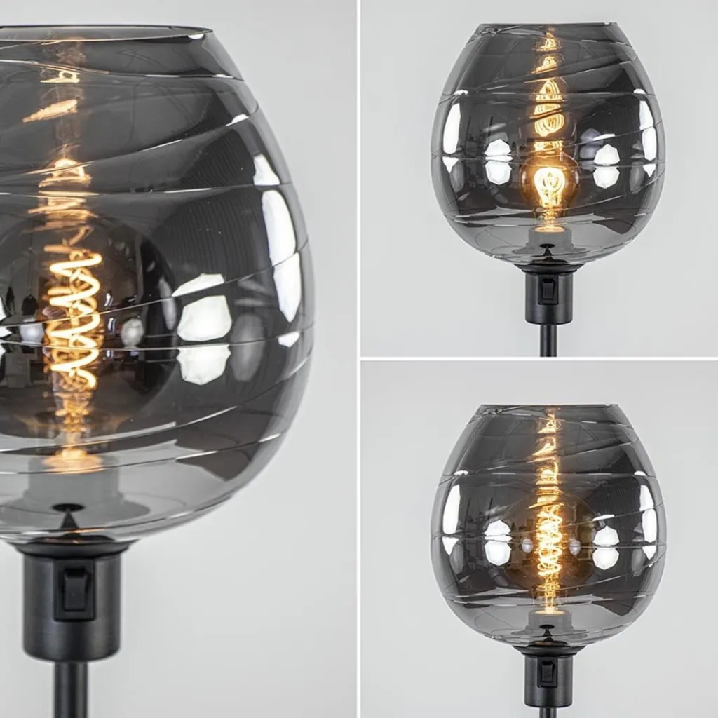 Straluma Vloerlamp Fantasy op stang zwart + smoke glas> Vloerlampen|Luxe Verlichting