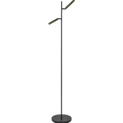 Straluma Vloerlamp Flute 2L zwart/brons 2xpushdim dtw> Vloerlampen|Leeslampen