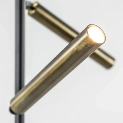 Straluma Vloerlamp Flute 2L zwart/brons 2xpushdim dtw></noscript> Vloerlampen|Leeslampen