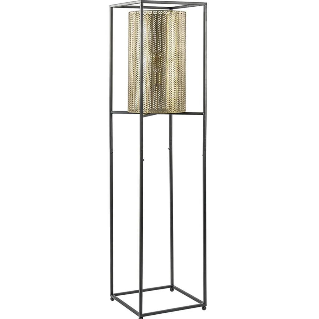 Straluma Vloerlamp Frame zwart/goud> Vloerlampen|Landelijke Verlichting