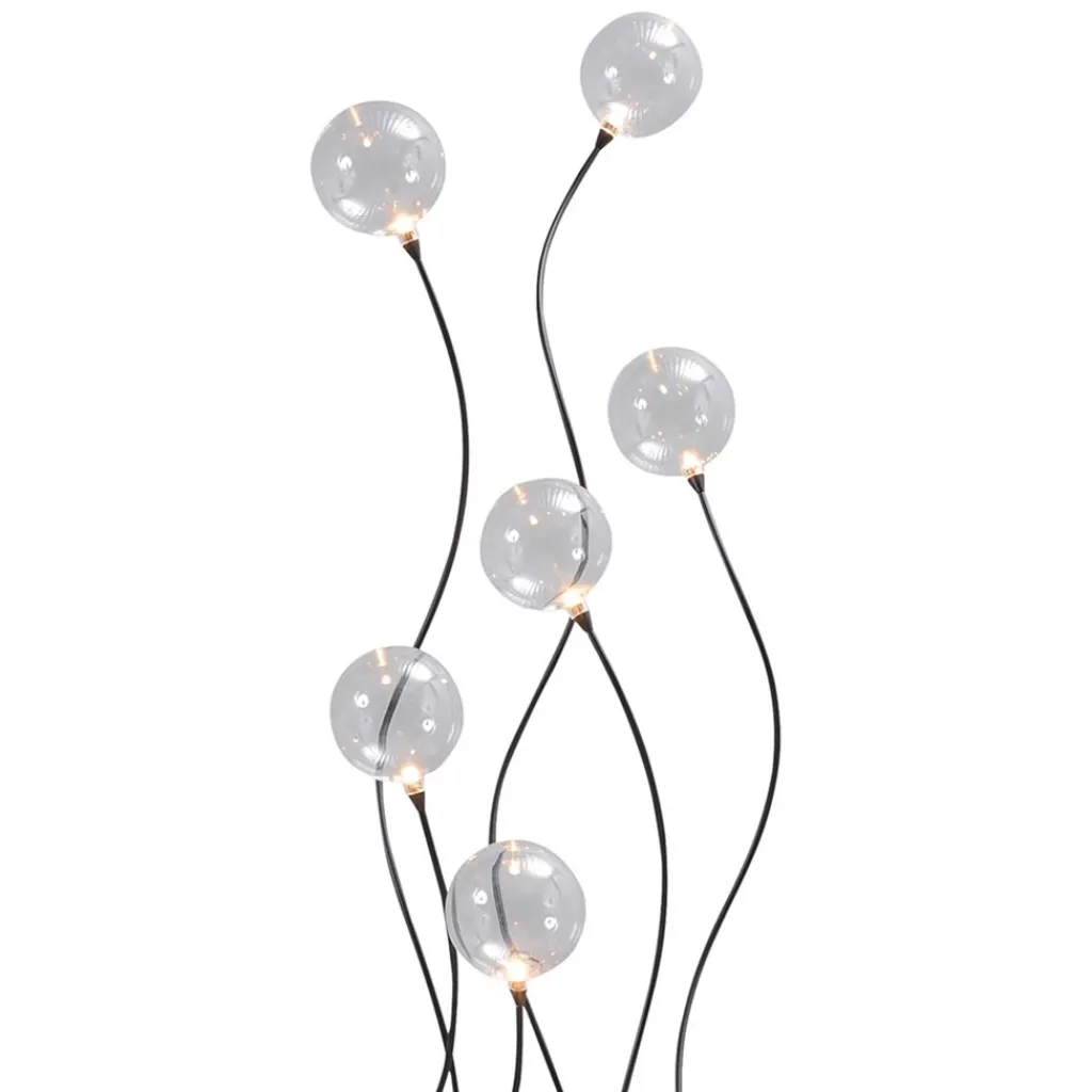 Straluma Vloerlamp Gio zwart + bolglas helder> Vloerlampen|LED Vloerlampen