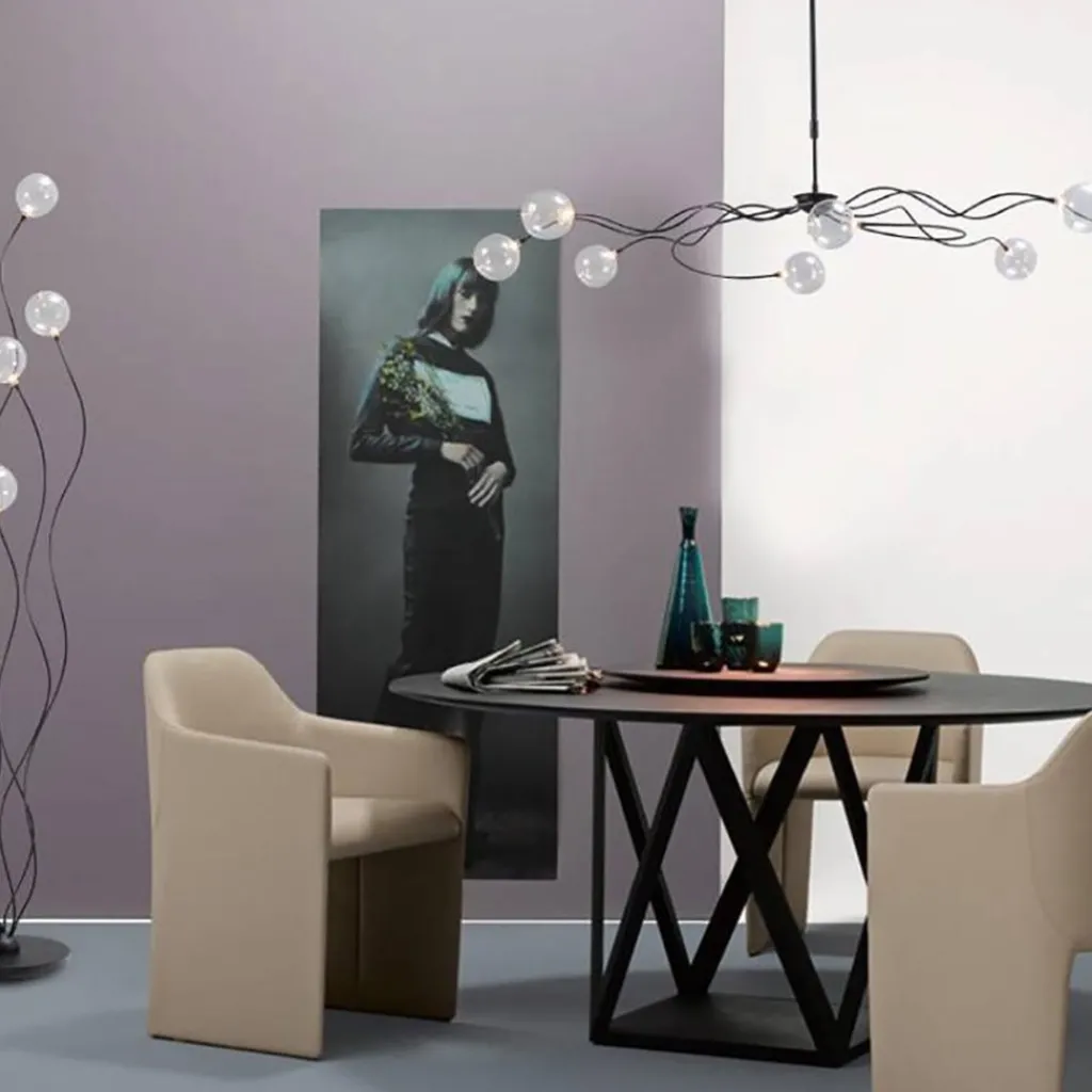 Straluma Vloerlamp Gio zwart + bolglas helder> Vloerlampen|LED Vloerlampen