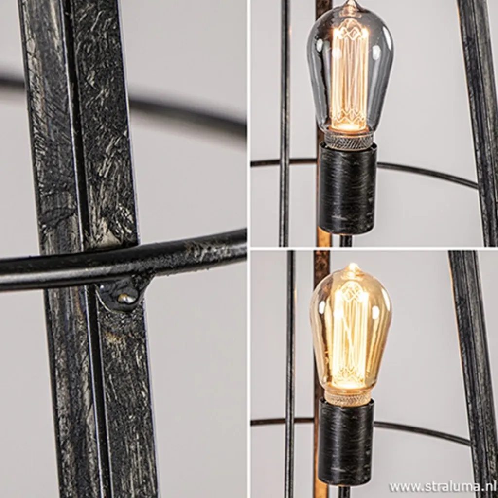 Straluma Vloerlamp Havana Grande antiek zwart> Woonkamerlampen|Halverlichting