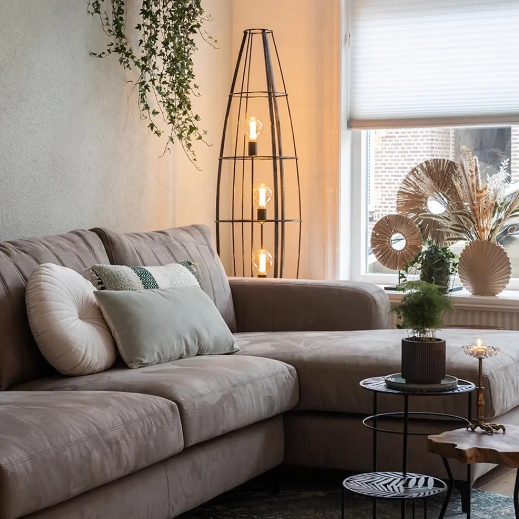 Straluma Vloerlamp Havana Grande antiek zwart> Woonkamerlampen|Halverlichting