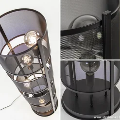 Straluma Vloerlamp 4L cilinder gaas zwart></noscript> Slaapkamerlampen|Halverlichting