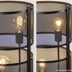 Straluma Vloerlamp 4L cilinder gaas zwart></noscript> Slaapkamerlampen|Halverlichting