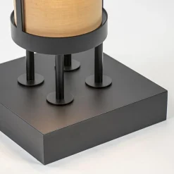 Straluma Vloerlamp 4L zwart + cilinder kappen bruin></noscript> Vloerlampen|Botanische Verlichting