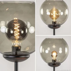 Straluma Vloerlamp 3-L zwart met bolglas smoke></noscript> Woonkamerlampen|Vloerlampen